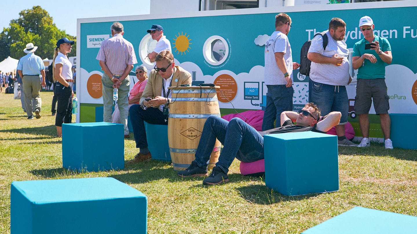 People relax at the festival