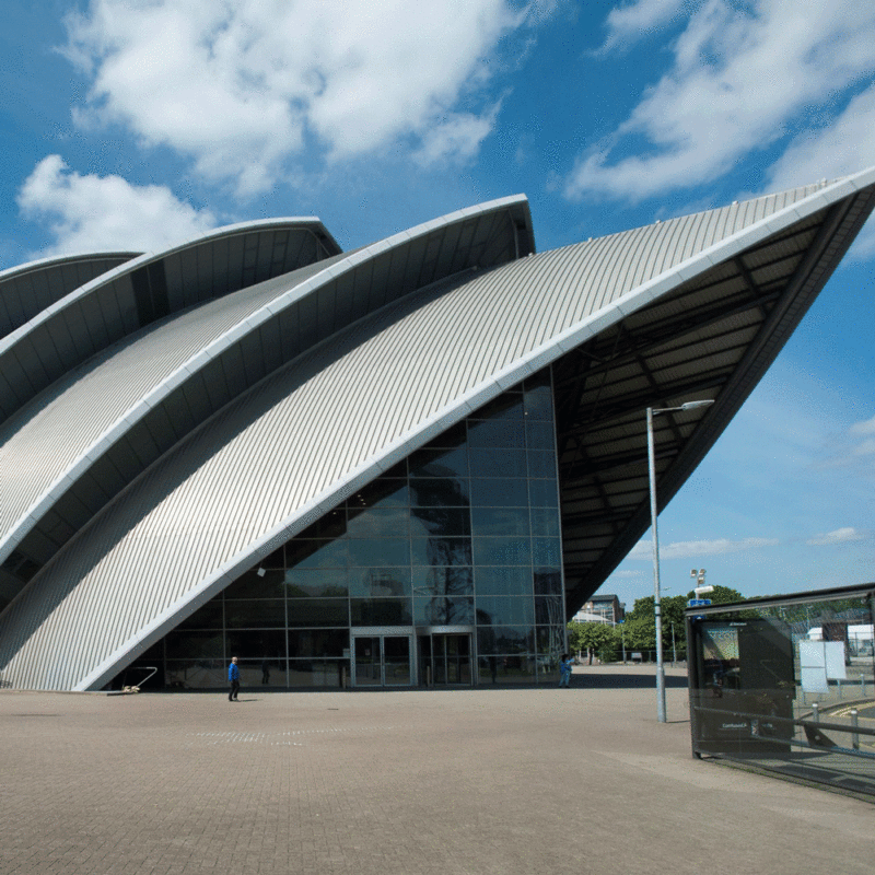 SECC Hydro in Glasgow on a sunny day