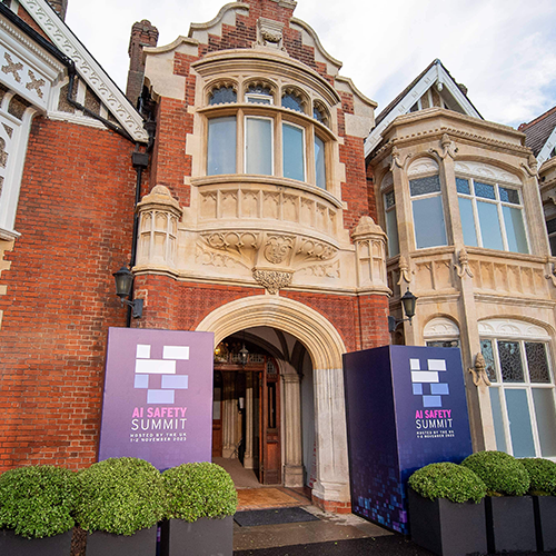 Bletchley Park with AI safety summit branding