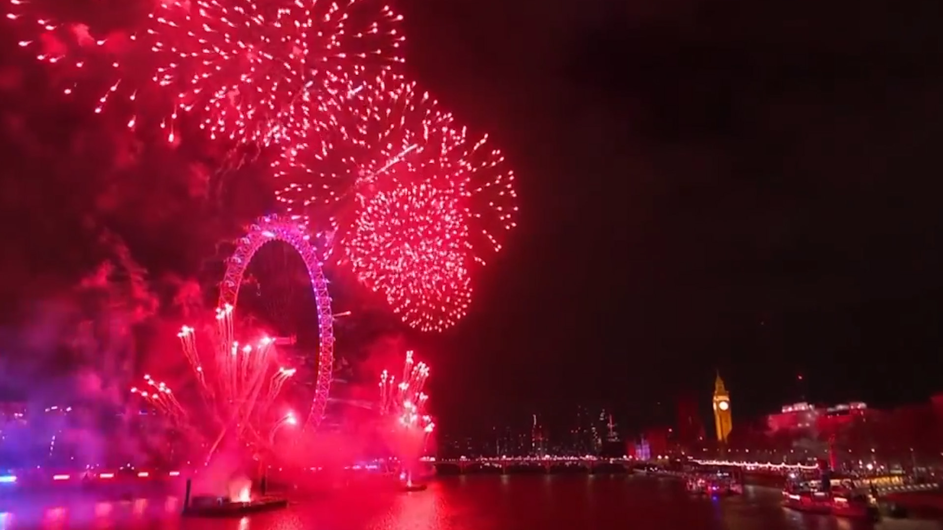 Firework display over the Thames 2023